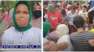 The Power of Emak-Emak, Puluhan Emak-Emak Robohkan Gubuk Tempat Judi Dan Sabu di Bantaran Sungai Deli